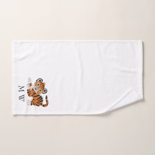 Tiger Design Monogrammed Bad Handdoek (Handdoek)