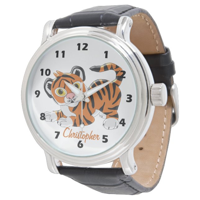 Tiger Design Personalised Horloge (Gekanteld)