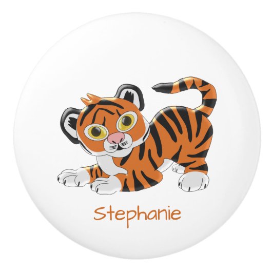 Tiger Design Personalised Keramische Knop (Voorkant)