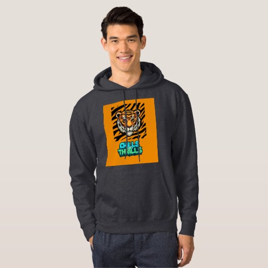 Tiger Design Print Hoodie (Voorkant volledig)