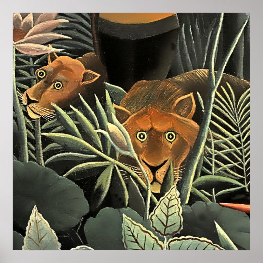 "Tiger - Detail from The Dream" by Henri Rousseau Poster (Voorkant)