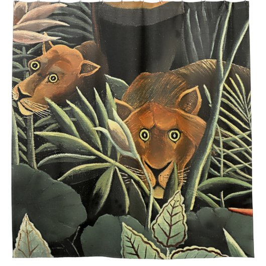 "Tiger - Detail of the Dream" van Henri Rousseau Douchegordijn (Voorkant)