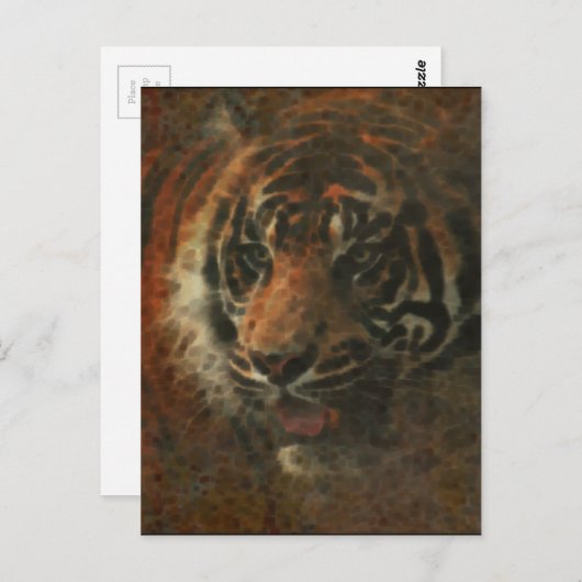 Tiger Digital Art Briefkaart (Voorkant / Achterkant)