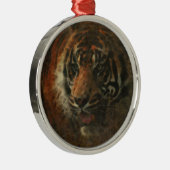 Tiger Digital Art Metalen Ornament (Rechts)