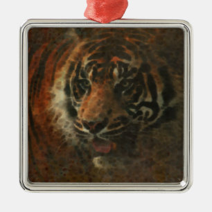 Tiger Digital Art Metalen Ornament