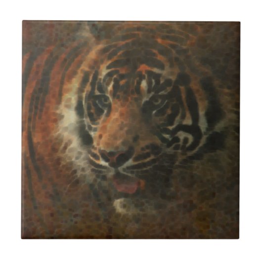Tiger Digital Art Tegeltje (Voorkant)