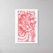 Tiger Dotwork tora Canvas Afdruk (Voorkant)