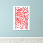 Tiger Dotwork tora Canvas Afdruk (Insitu (Houten vloer))