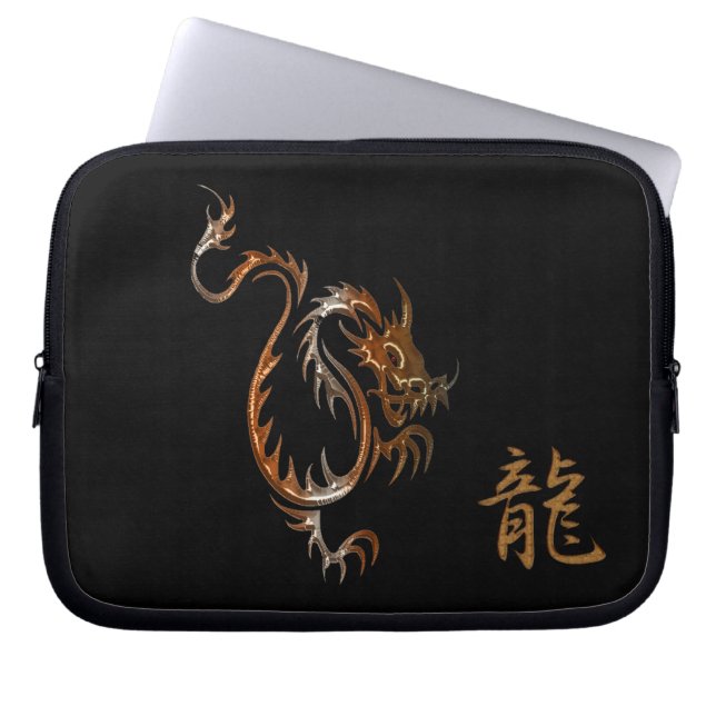 Tiger Dragon & Kanji voor Dragon Laptop Sleeve (Voorkant)