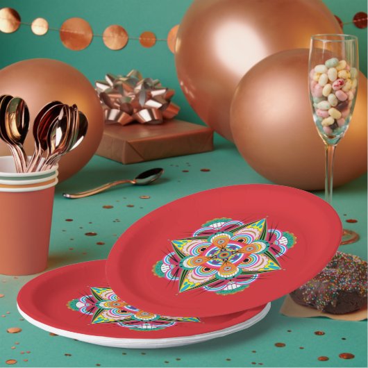 Tiger Dragon Mandala 9-inch Bord papier (Multi)