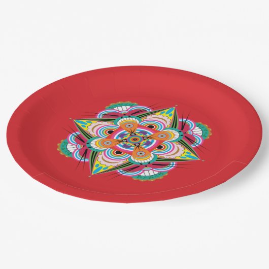 Tiger Dragon Mandala 9-inch Bord papier (Gekanteld)