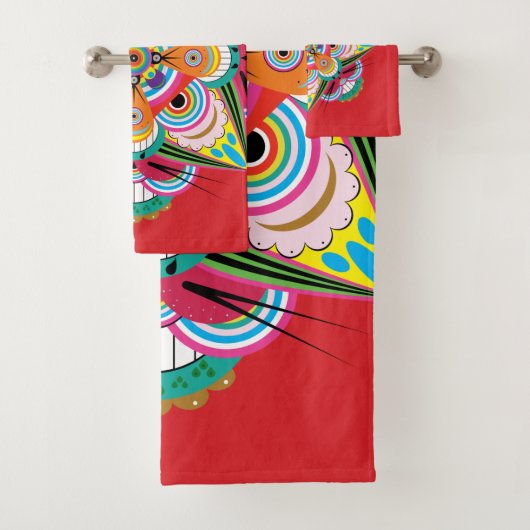 Tiger Dragon Mandala Bath Towel Set Bad Handdoek (Insitu)