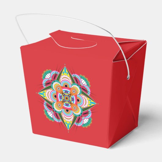 Tiger Dragon Mandala Favor Box Bedankdoosjes (Achterkant)