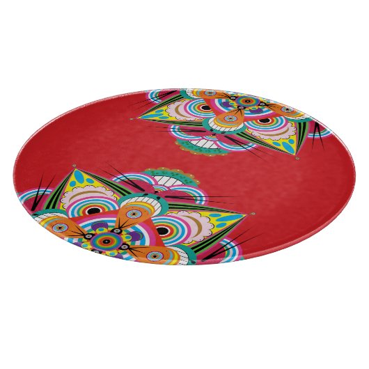 Tiger Dragon Mandala Glass Cutting Board Snijplank (Hoek)