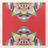 Tiger Dragon Mandala Glass Onderzetter Glazen Onderzetter (Voorkant)