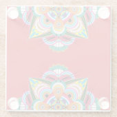 Tiger Dragon Mandala Glass Onderzetter Glazen Onderzetter (Achterkant)