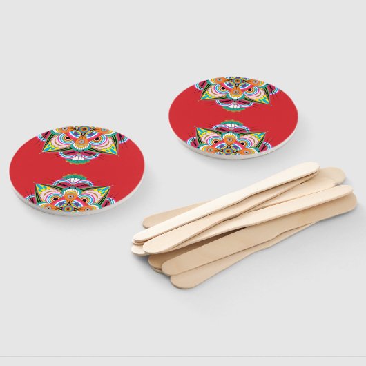 Tiger Dragon Mandala Hand Fans Handwaaier (Niet-gemonteerd)