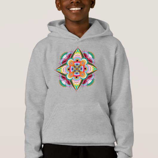 Tiger Dragon Mandala Kinder Unisex Pullover Hoodie (Voorkant)
