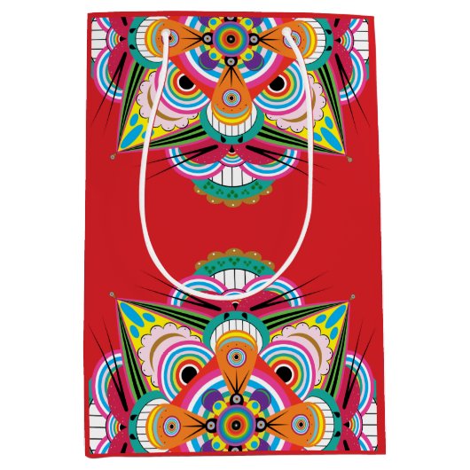 Tiger Dragon Mandala Medium Gift Bag Medium Cadeauzakje (Voorkant)