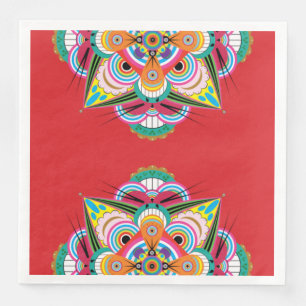 Tiger Dragon Mandala Paper Napkins Servet
