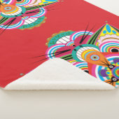 Tiger Dragon Mandala Small Sherpa Blanket Deken (3/4)