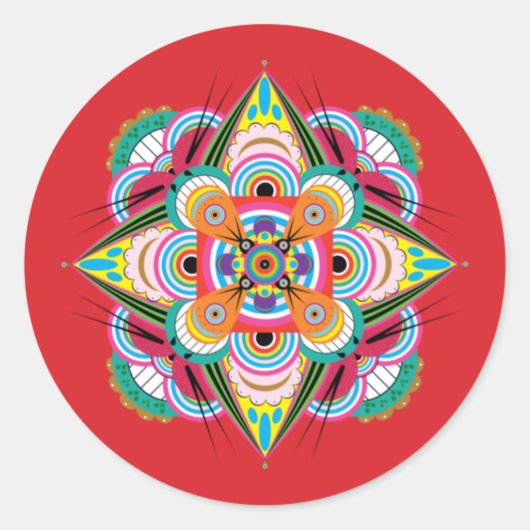 Tiger Dragon Mandala Stickers (Voorkant)