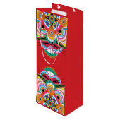 Tiger Dragon Mandala Wine Gift Bag Wijn Cadeautas (Achterkant Gekanteld)