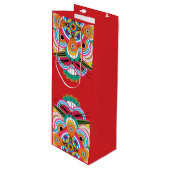 Tiger Dragon Mandala Wine Gift Bag Wijn Cadeautas (Voorkant Gekanteld)