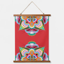 Tiger Dragon Mandala Wood Topped Tapestry Hangend Wandkleed