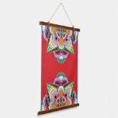 Tiger Dragon Mandala Wood Topped Tapestry Hangend Wandkleed (Gebogen)
