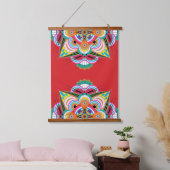 Tiger Dragon Mandala Wood Topped Tapestry Hangend Wandkleed (Slaapkamer)