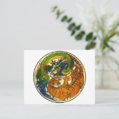 Tiger & Dragon Yin Yang Briefkaart (Staand voorkant)