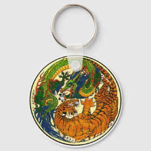 Tiger & Dragon Yin Yang Sleutelhanger