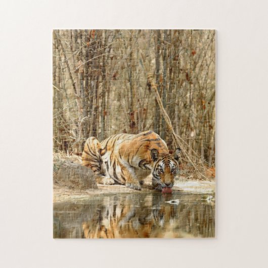 TIGER DRINK WATER JIGSAW PUZZLE LEGPUZZEL (Verticaal)