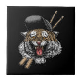 Tiger Drummer Tegeltje (Voorkant)