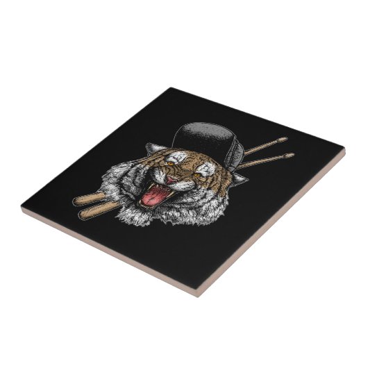 Tiger Drummer Tegeltje (Zijkant)