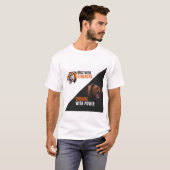Tiger en Beer splitsen Power Design T-shirt (Voorkant volledig)