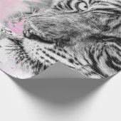 TIGER EN BUTTERFLIES VOOR Wrapping, IN PINK Cadeaupapier (Hoek)