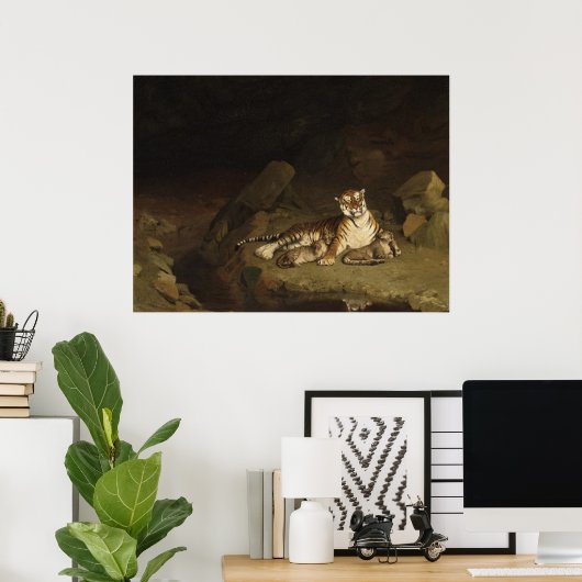Tiger en Cubs Jean-Leon Gerome 1884 Poster (Thuiskantoor)