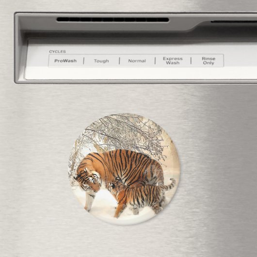 Tiger en haar Cub Magnet (Insitu (Vaatwasser))