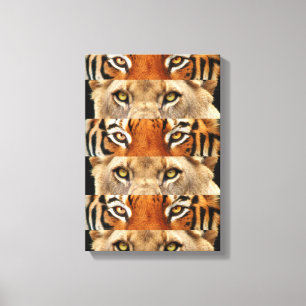 Tiger- en luiogen Foto Canvas Afdruk