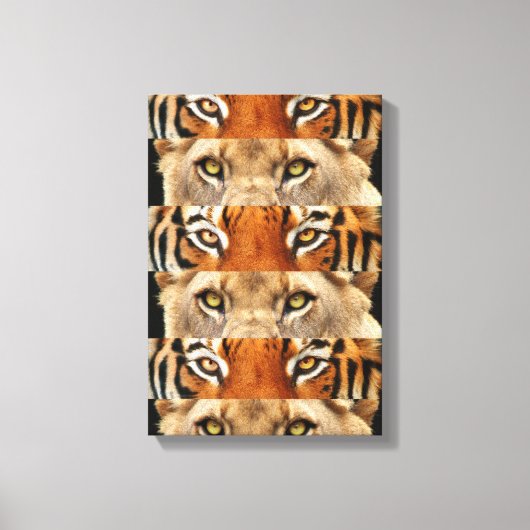 Tiger- en luiogen Foto Canvas Afdruk (Voorkant)