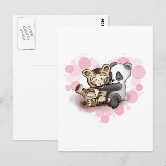 Tiger en Panda Briefkaart (Voorkant / Achterkant)