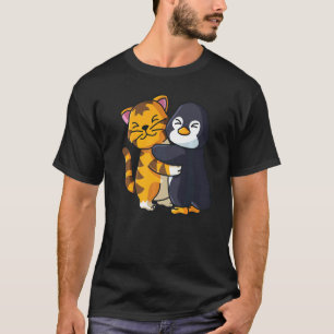 Tiger en Penguin Cute Zoo Animals Hugging T-shirt