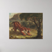 Tiger en slang Eugene Delacroix Wall Art Canvas Afdruk (Voorkant)
