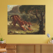 Tiger en slang Eugene Delacroix Wall Art Canvas Afdruk (Insitu (Woonkamer))