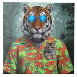 Tiger en Tabby Decoratieve Tegel Tegeltje