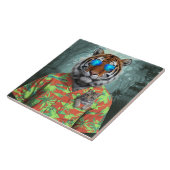Tiger en Tabby Decoratieve Tegel Tegeltje (Zijkant)