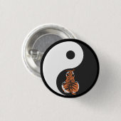 Tiger en Yin Yang Ronde Button 3,2 Cm (Voorkant /achterkant)