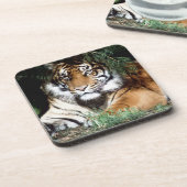 Tiger Enjoying Shade Drankjes Onderzetter (Linkerzijde)